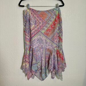 Boho Paisley Print Patchwork Skirt